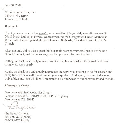 Georgetown United Methodist Church letter